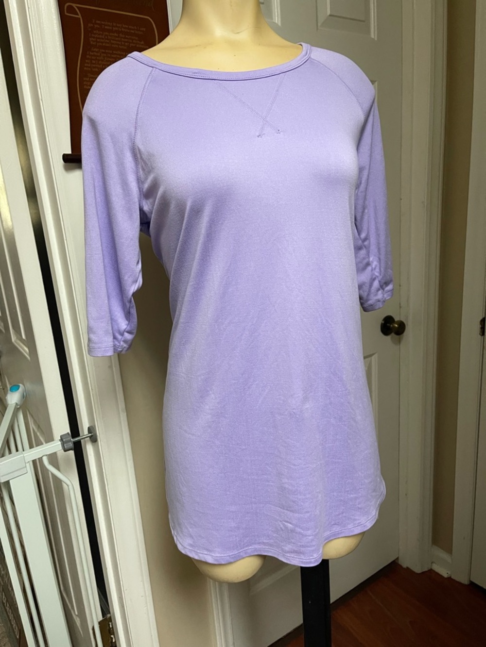 Cuddl Duds Pastel Lavender Scoop Neck Short Sleeve Top